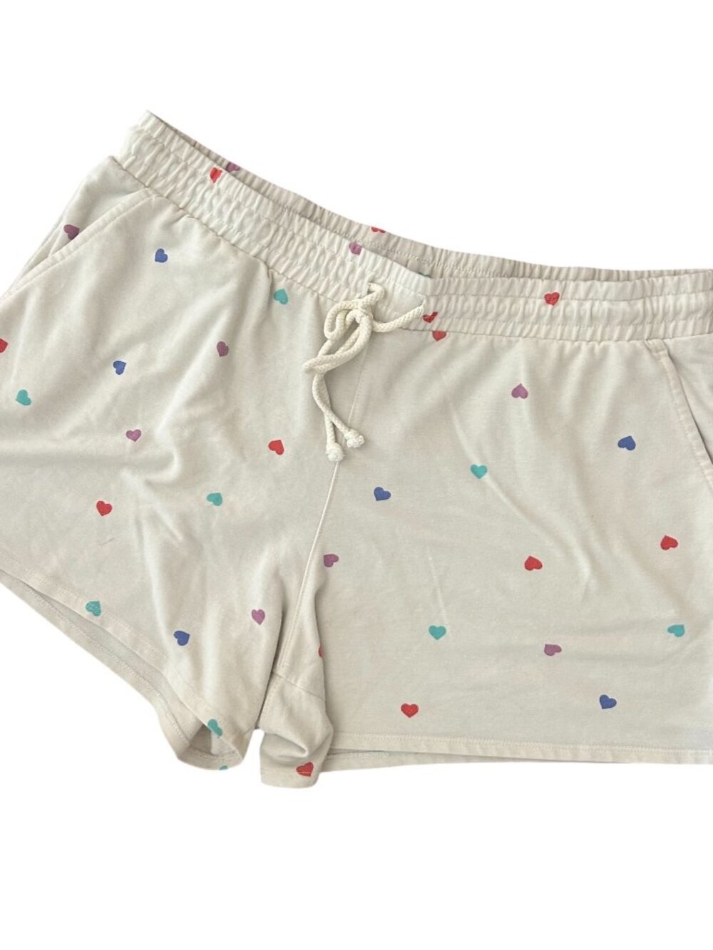 WILDFOX Sweatshorts Pockets Loungewear Multicolor Heart Print Size Large